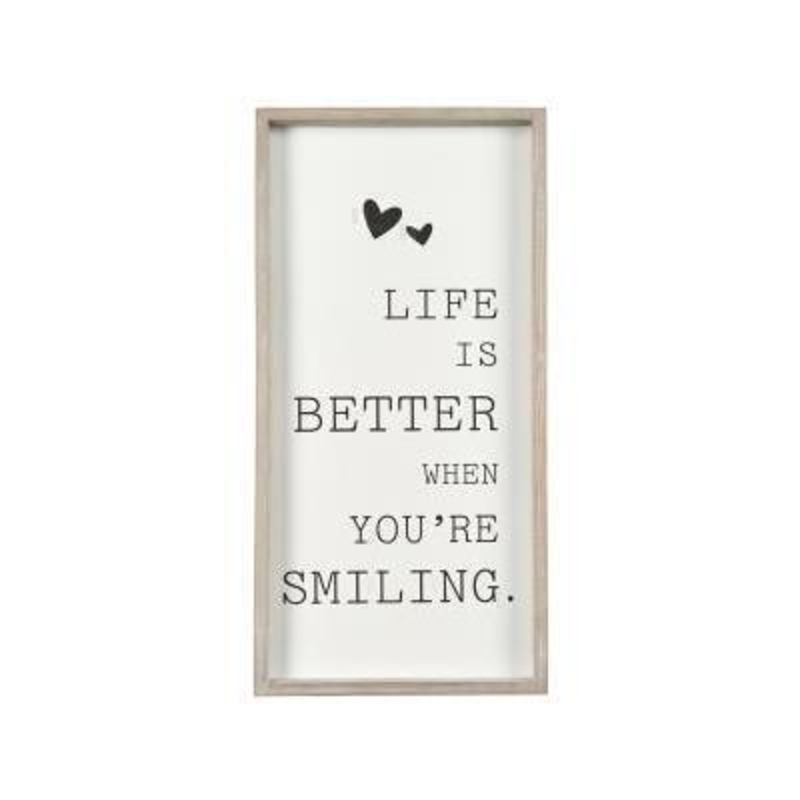 Framed Life is better when youre smiling sign designed by Transomnia